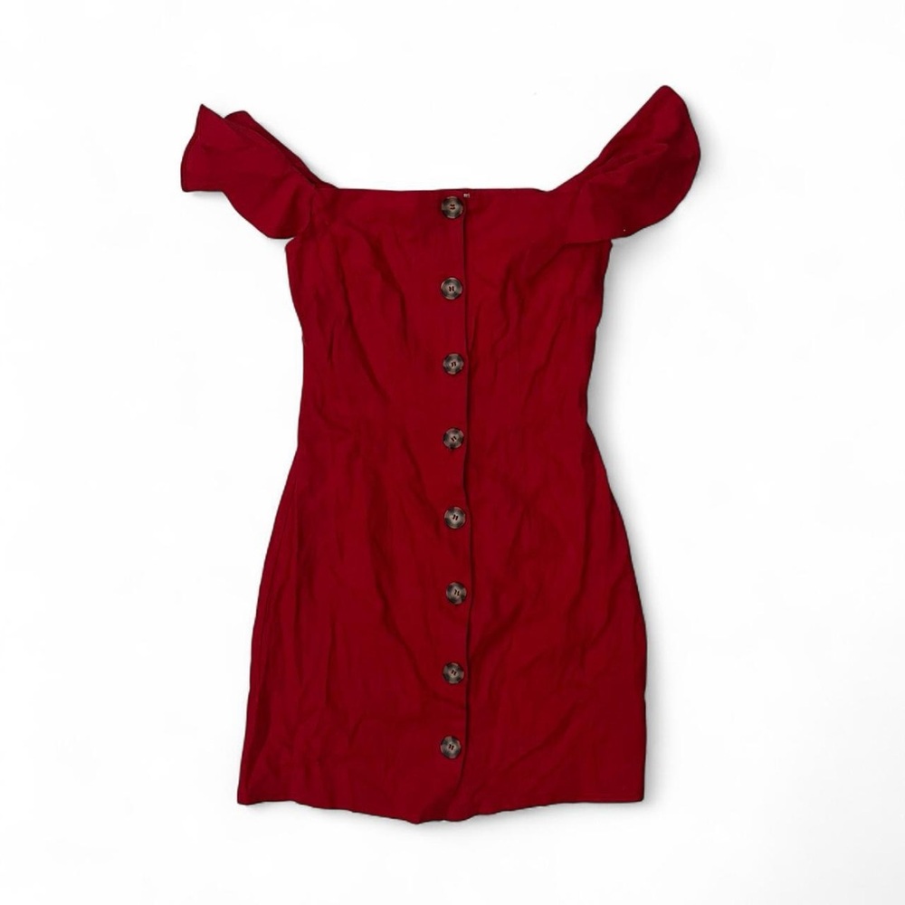 Miss Selfridge Red Off The Shoulder Dress View 2